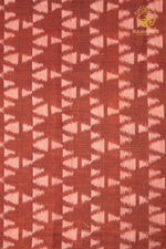 Krasha - Terracotta Rust & Blush Pink Handwoven Ikat Fabric - 2.5 m