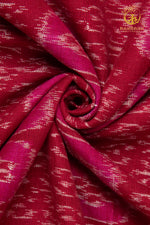 Krasha - Berry Red and Deep Pink Handwoven Ikat Fabric - 2.5 m