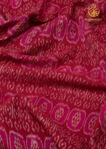 Krasha - Berry Red and Deep Pink Handwoven Ikat Fabric - 2.5 m