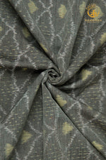 Krasha - Sage Grey and Muted Yellow Handwoven Ikat Fabric - 2.5 m
