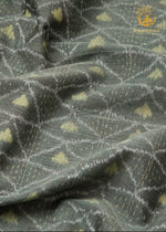 Krasha - Sage Grey and Muted Yellow Handwoven Ikat Fabric - 2.5 m