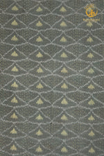 Krasha - Sage Grey and Muted Yellow Handwoven Ikat Fabric - 2.5 m