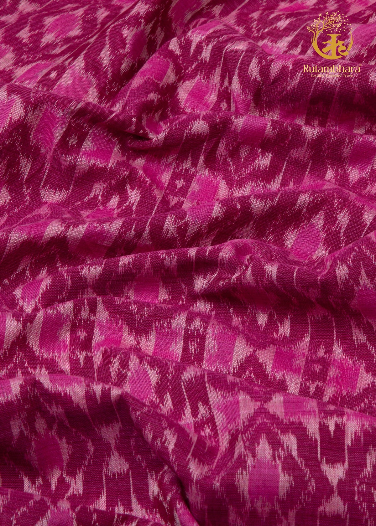 Krasha - Berry Pink and Raspberry Pink Handwoven Ikat Fabric