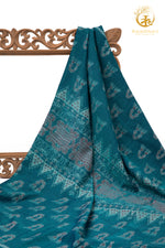 Krasha - Soft Aqua and Muted Rose Handwoven Ikat Fabric
