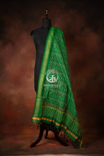 Bhadra - Emerald Ikat Silk Cotton Dupatta