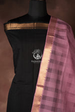 Bhadra - Black and Mauve Handwoven Suit Set