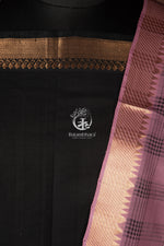 Bhadra - Black and Mauve Handwoven Suit Set