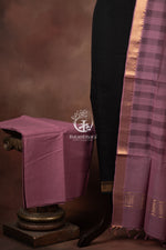 Bhadra - Black and Mauve Handwoven Suit Set