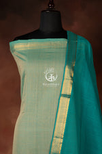 Bhadra - Mint Aqua and Teal Handwoven Suit Set