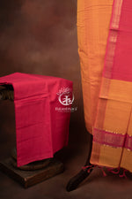 Bhadra - Soft Orange and Pink Handwoven Suit Set
