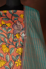 Bhadra - Coral Bloom Kalamkari Ensemble