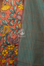 Bhadra - Coral Bloom Kalamkari Ensemble