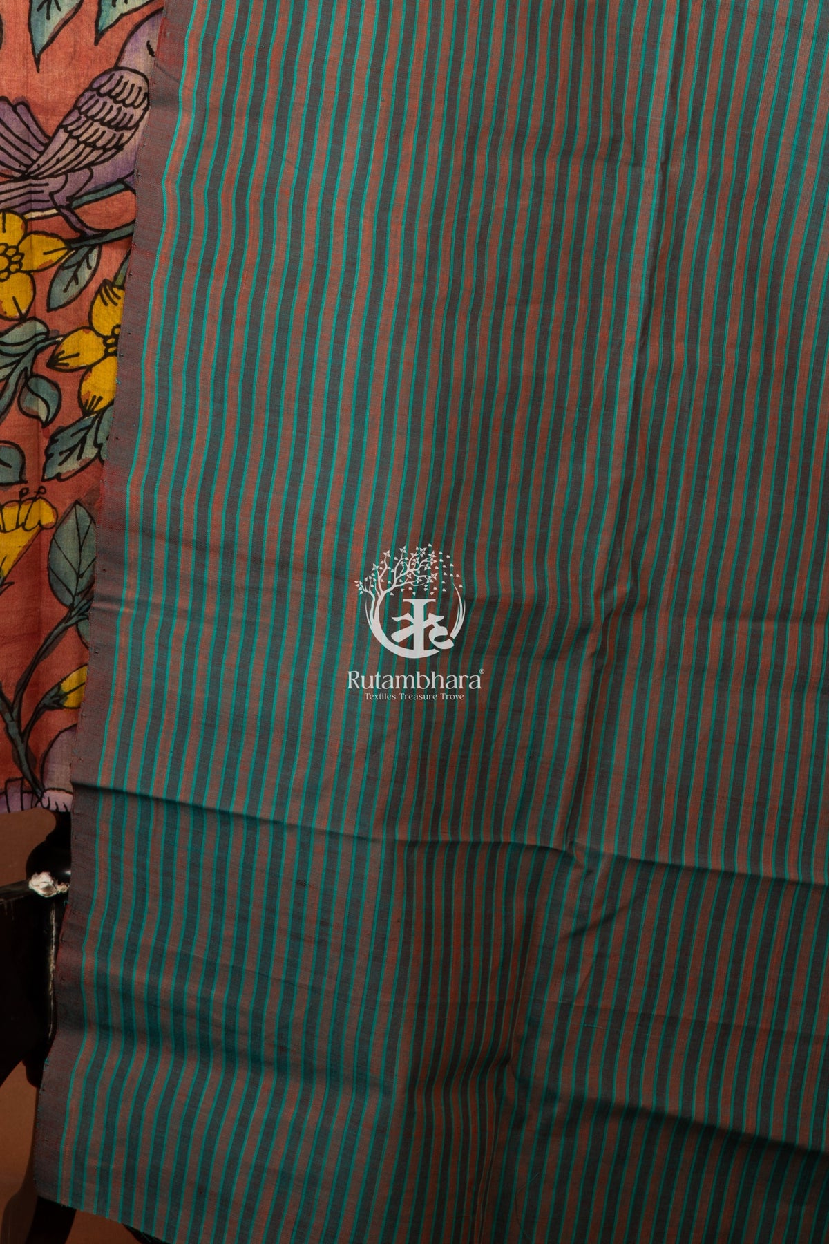 Bhadra - Coral Bloom Kalamkari Ensemble