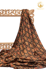 Ushraa - Timeless Paisley Ajrakh Silk Fabric - 2.5m