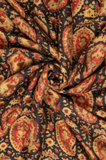 Ushraa - Timeless Paisley Ajrakh Silk Fabric - 2.5m
