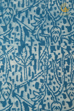 Ushraa - Indigo Mist Ajrakh Silk Fabric - 2.5m