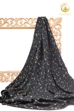 Ushraa - Twilight Vines Ajrakh Silk Fabric - 2.5m