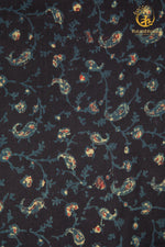 Ushraa - Twilight Vines Ajrakh Silk Fabric - 2.5m