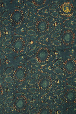 Ushraa - Meadow Blooms Ajrakh Silk Fabric - 2.5m
