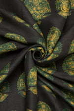 Ushraa - Verdent Jewels Ajrakh Silk Fabric - 2.5m