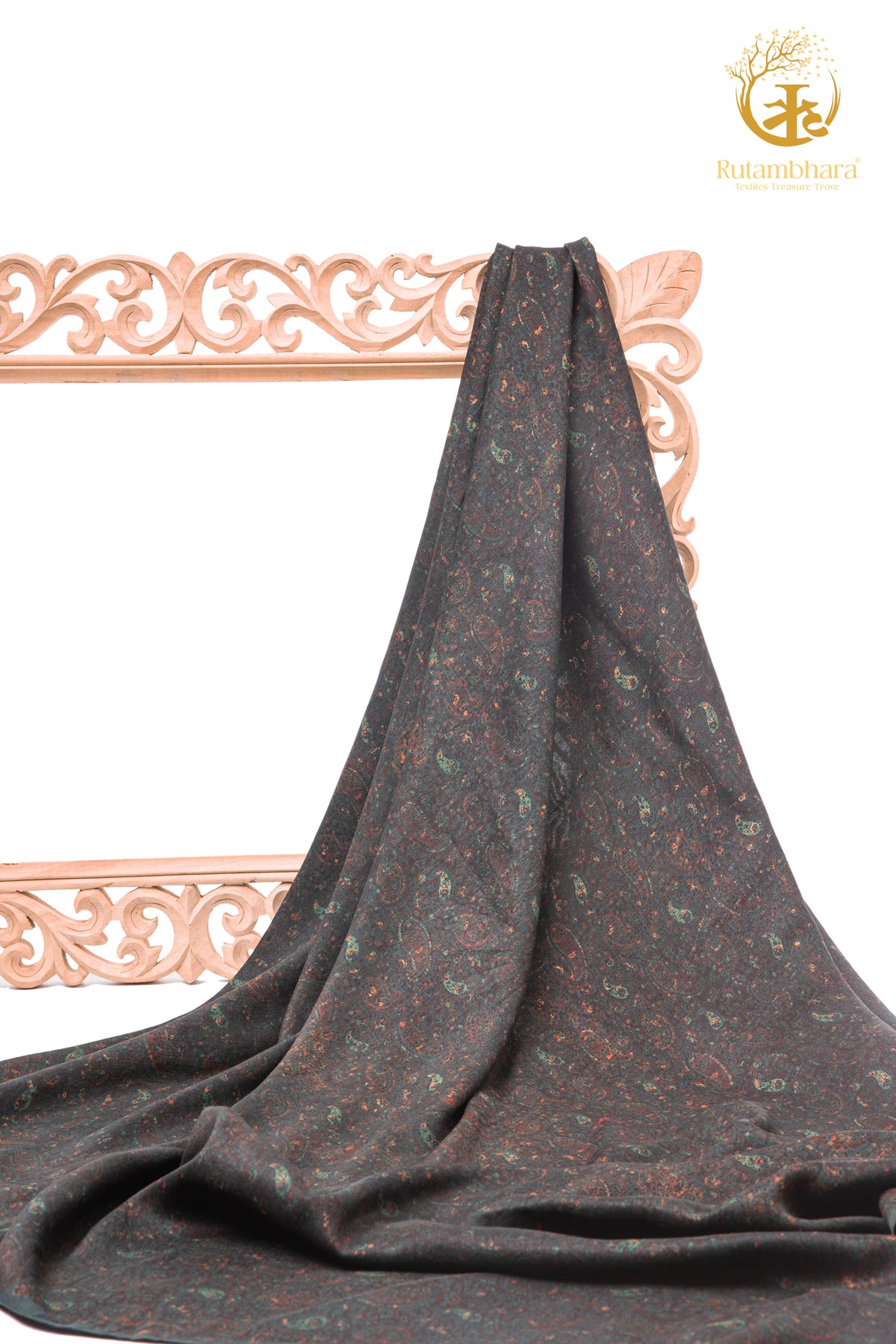 Ushraa - Quiet Revelations Ajrakh Silk Fabric - 2.5m