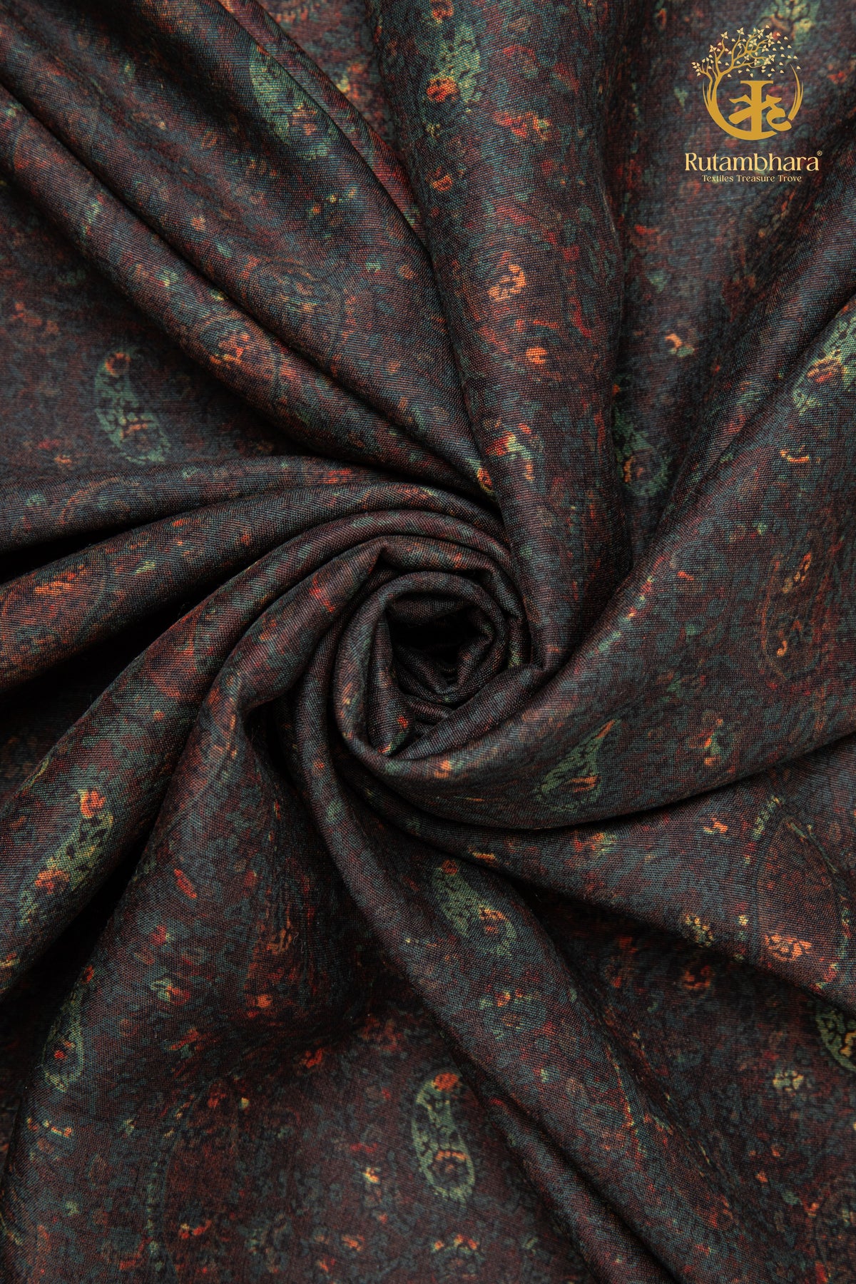 Ushraa - Quiet Revelations Ajrakh Silk Fabric - 2.5m