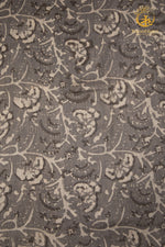 Ushraa - Weathered Blooms Ajrakh Silk Fabric - 2.5m