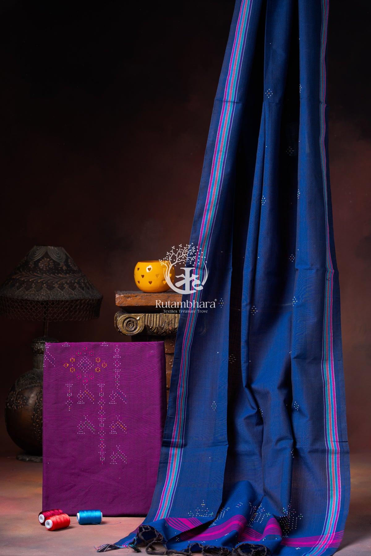 Nuktaa - Dusk Plum and Indigo Tangaliya 2 pc Suit Set – A Dana Weave Legacy