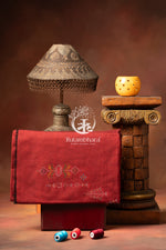 NUKTAA- MAROON HANDWOVEN TANGALIYA COTTON KURTA FABRIC