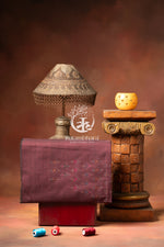 NUKTAA - DEEP WINE HANDWOVEN TANGALIYA COTTON KURTA FABRIC