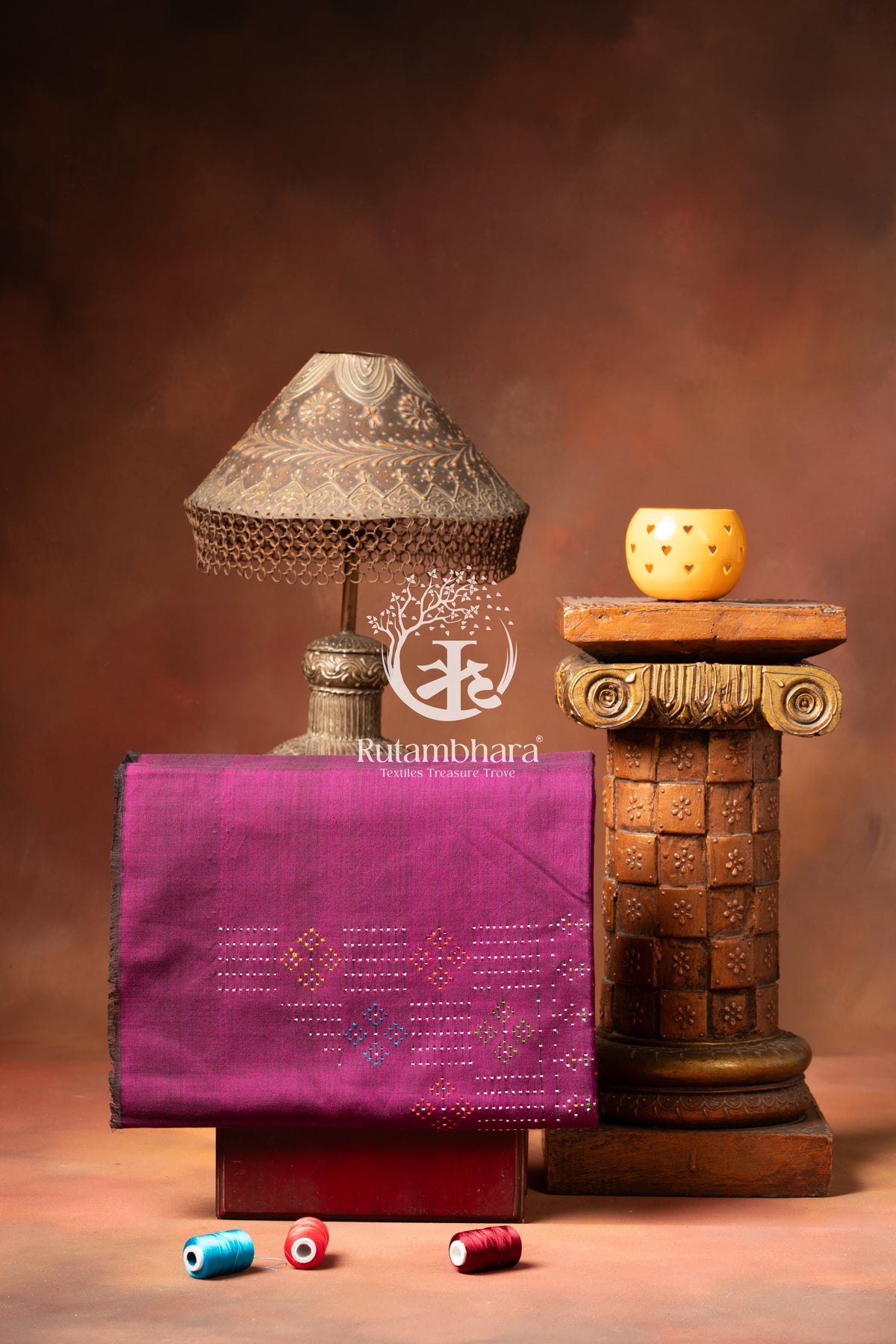 NUKTAA -JAMUNI PURPLE HANDWOVEN TANGALIYA COTTON KURTA FABRIC