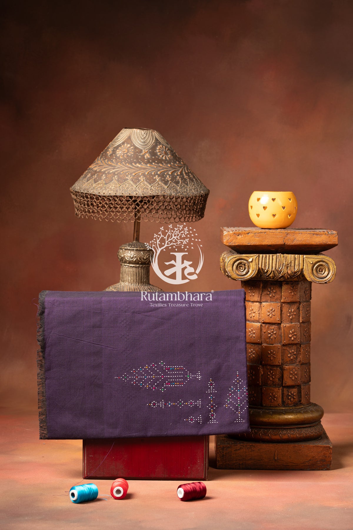 NUKTAA - RICH VIOLET HANDWOVEN TANGALIYA COTTON KURTA FABRIC