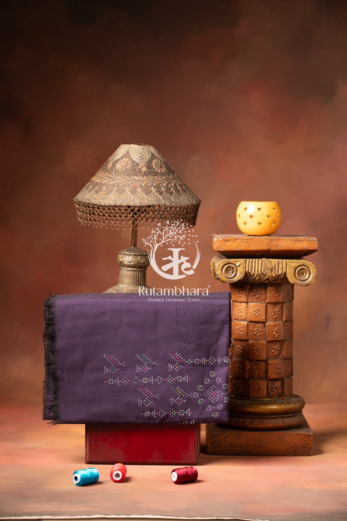 NUKTAA - ROYAL VIOLET HANDWOVEN TANGALIYA COTTON KURTA FABRIC