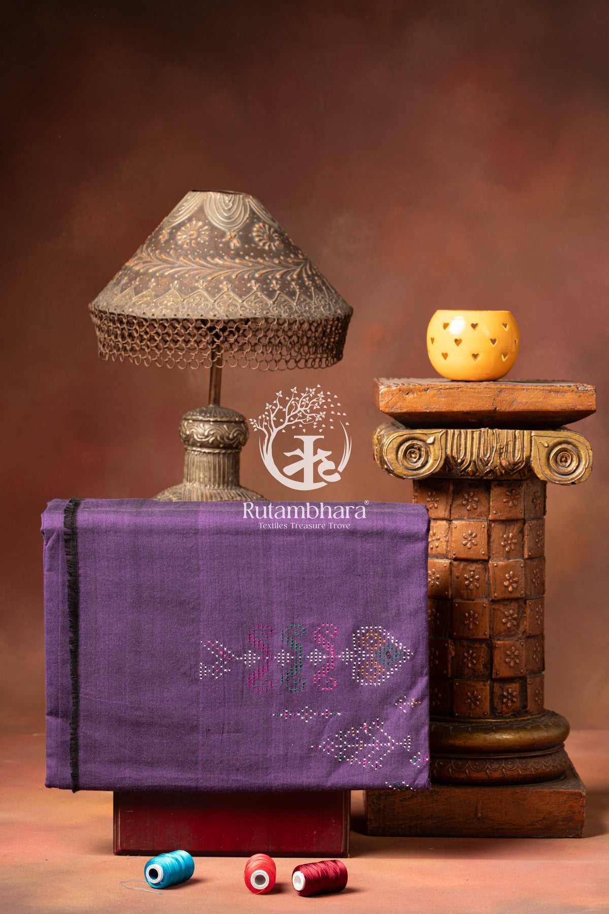NUKTAA - LAVENDER VIOLET HANDWOVEN TANGALIYA COTTON KURTA FABRIC
