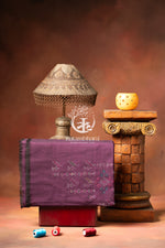 NUKTAA - DEEP AUBERGINE HANDWOVEN TANGALIYA COTTON KURTA FABRIC