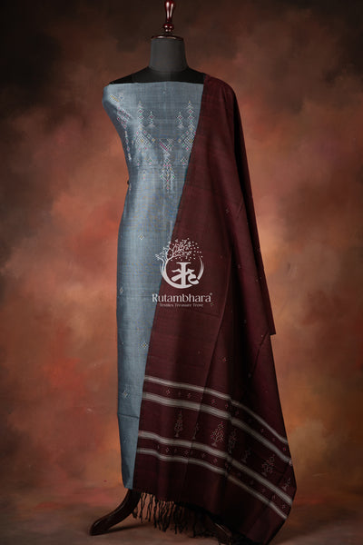 Nuktaa - Smoked Steel and Wine Tangaliya 2 pc Suit Set – A Dana Weave Legacy