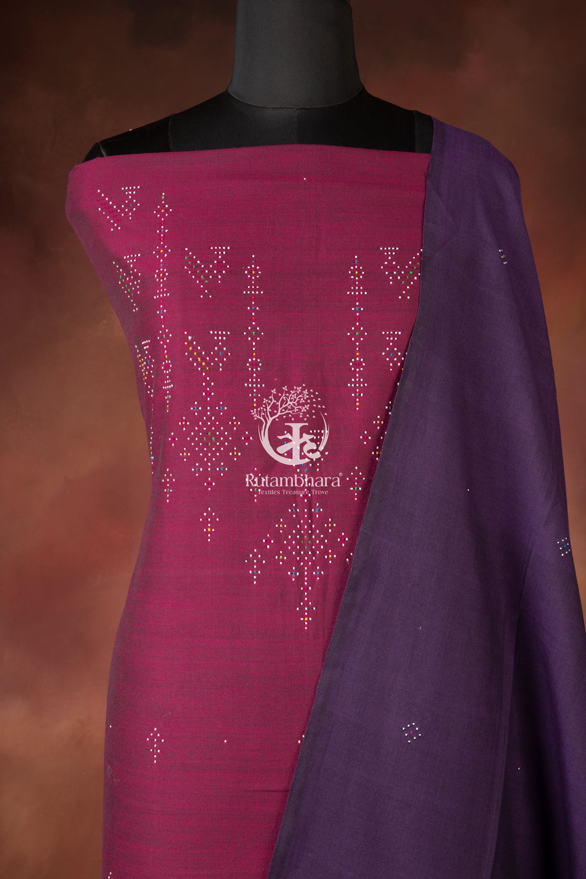 Nuktaa - Berry Wine and Violet Tangaliya 2 pc Suit Set – A Dana Weave Legacy