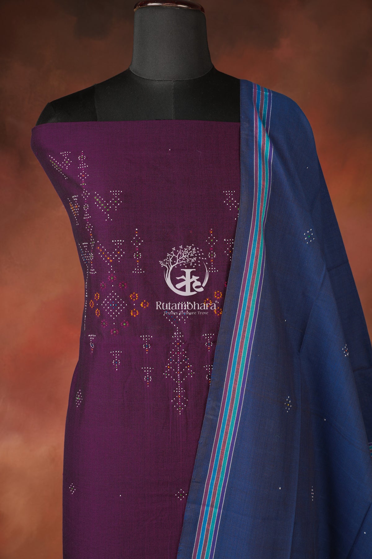 Nuktaa - Dusk Plum and Indigo Tangaliya 2 pc Suit Set – A Dana Weave Legacy