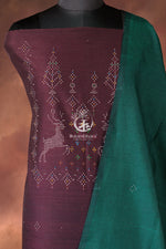 Nuktaa - Madder Maroon and Forest Green Tangaliya 2 pc Suit Set – A Dana Weave Legacy
