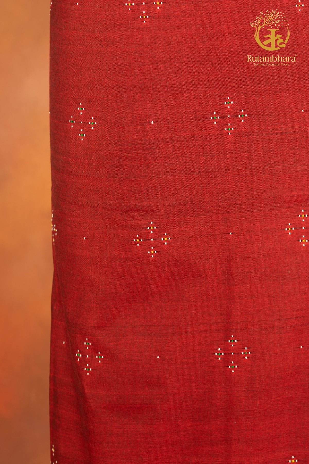 NUKTAA- MAROON HANDWOVEN TANGALIYA COTTON KURTA FABRIC