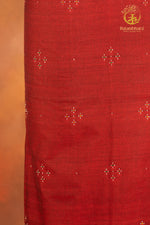 NUKTAA- MAROON HANDWOVEN TANGALIYA COTTON KURTA FABRIC
