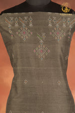 NUKTAA - NATURAL CLAY OLIVE HANDWOVEN TANGALIYA COTTON KURTA FABRIC