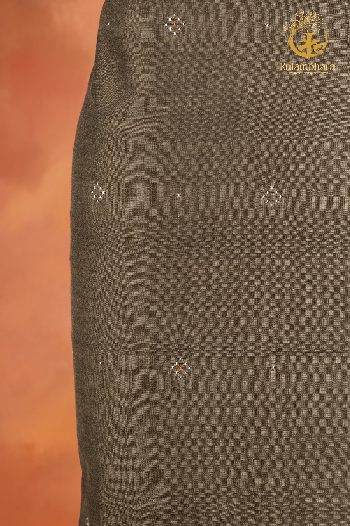 NUKTAA - NATURAL CLAY OLIVE HANDWOVEN TANGALIYA COTTON KURTA FABRIC