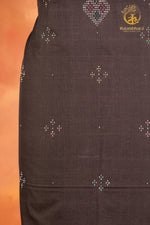 NUKTAA - SLATE BLACK HANDWOVEN TANGALIYA COTTON KURTA FABRIC