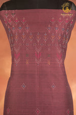 NUKTAA - DEEP WINE HANDWOVEN TANGALIYA COTTON KURTA FABRIC