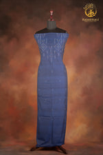 NUKTAA - DUSTY DEEP INDIGO HANDWOVEN TANGALIYA COTTON KURTA FABRIC