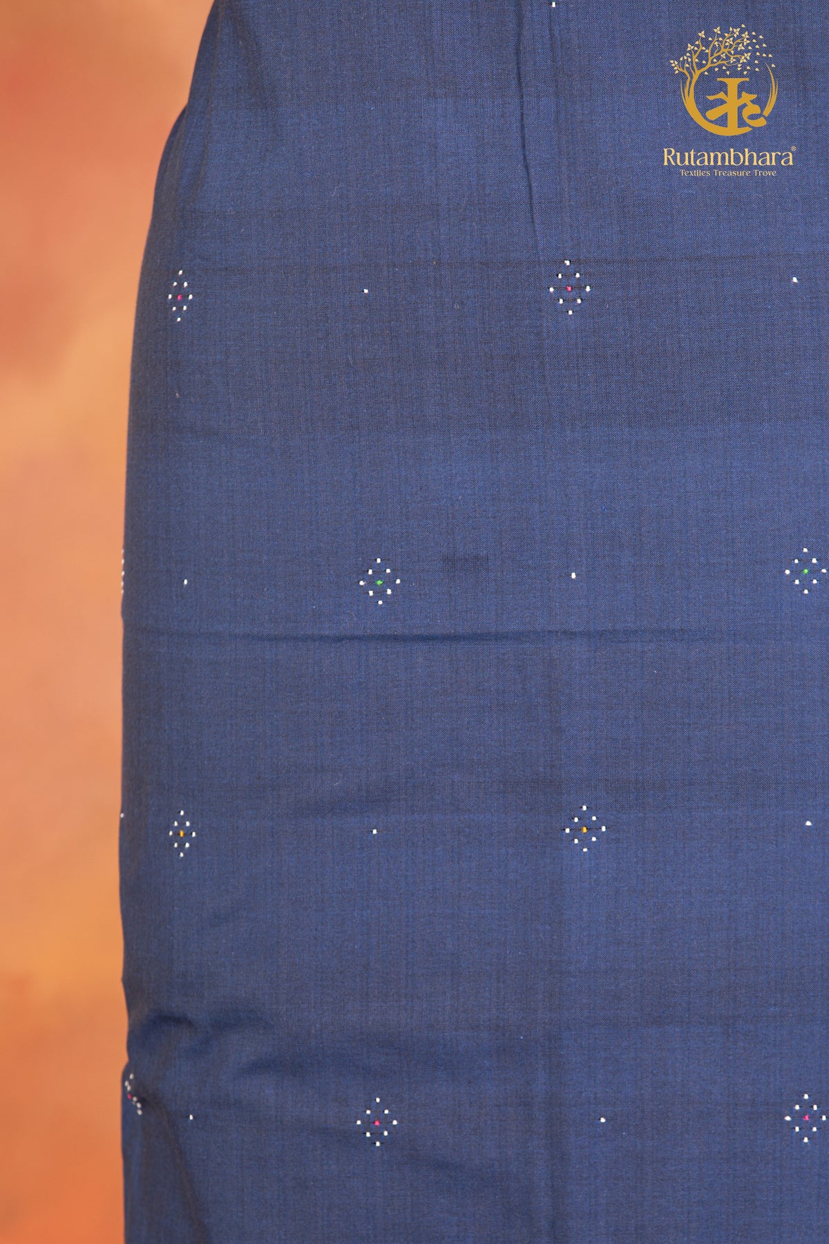 NUKTAA - DUSTY DEEP INDIGO HANDWOVEN TANGALIYA COTTON KURTA FABRIC
