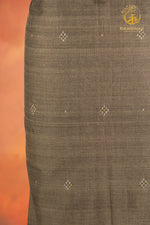 NUKTAA - CHARCOAL OLIVE HANDWOVEN TANGALIYA COTTON KURTA FABRIC