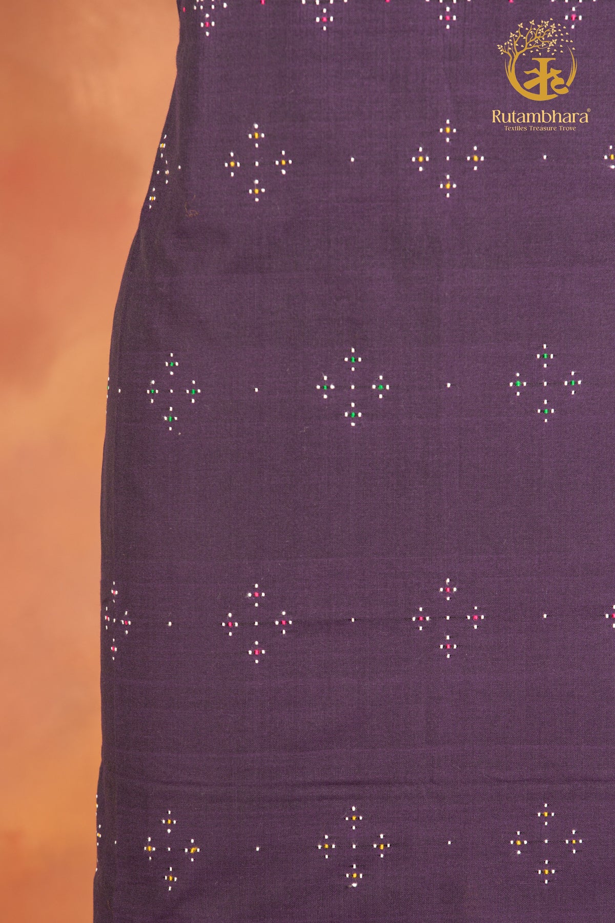 NUKTAA- VIOLET HANDWOVEN TANGALIYA COTTON KURTA FABRIC