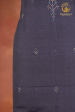 NUKTAA - MIDNIGHT SLATE BLUE HANDWOVEN TANGALIYA COTTON KURTA FABRIC